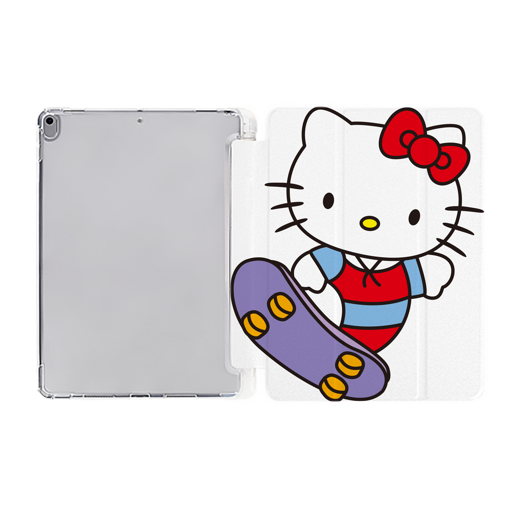 （画像用） Hello Kitty ハローキティ IPad ケース ペン収納付き 三つ折りスタンド PUレザー×シリコン 対応機種9.5/10.5/10.9インチ